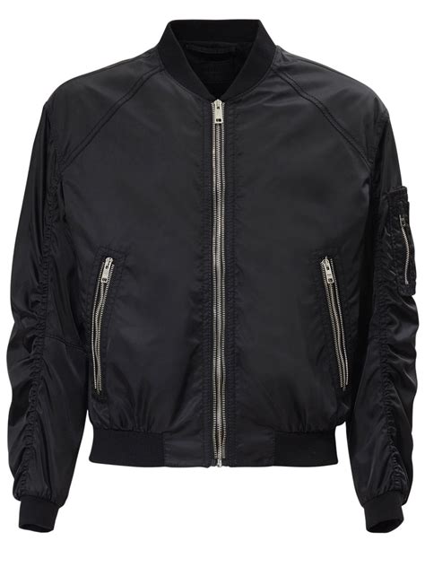 prada bomber jacket mens|black nylon bomber jacket.